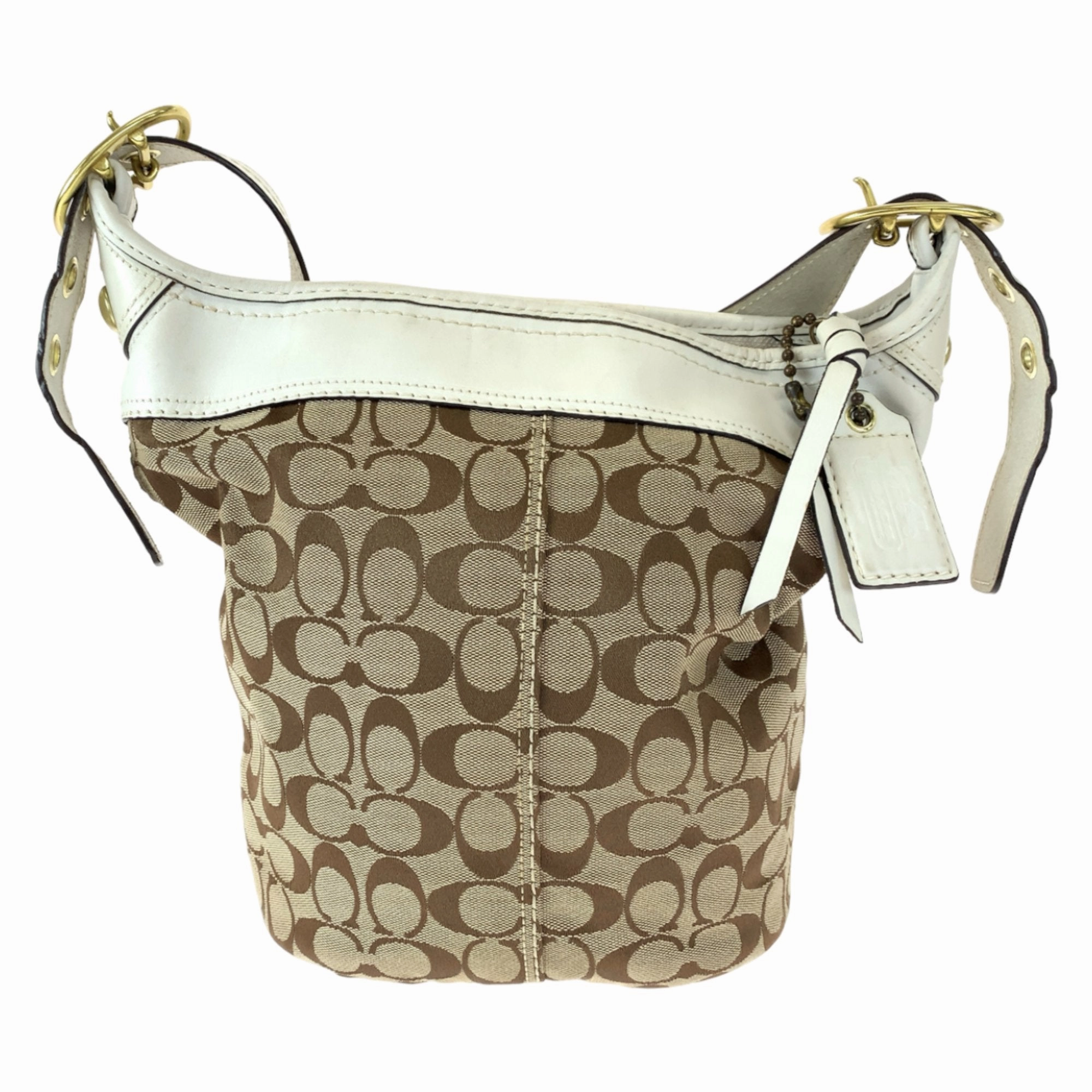 Coach  Canvas Leather Shoulder Bag (Pre-Owned)