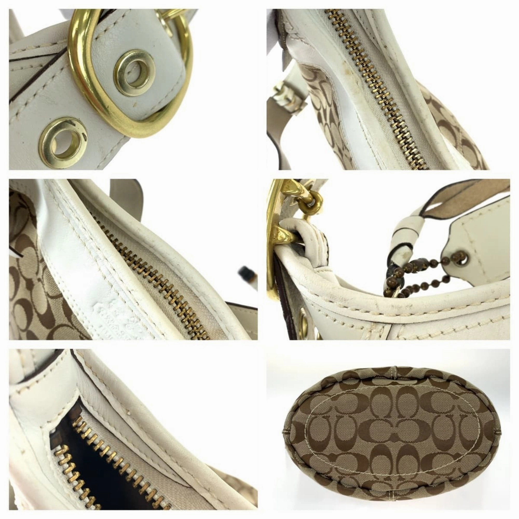 Coach  Canvas Leather Shoulder Bag (Pre-Owned)