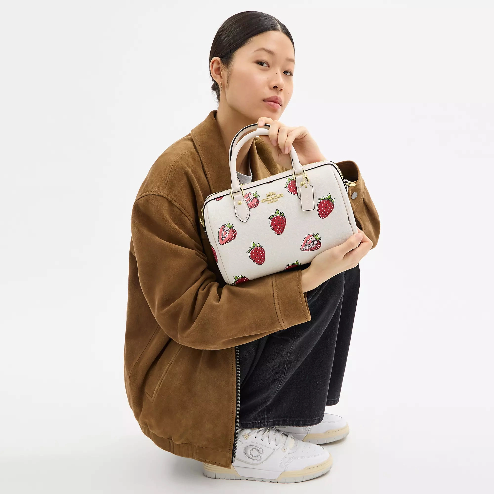 Coach Outlet Rowan Satche Bag With Strawberry Print