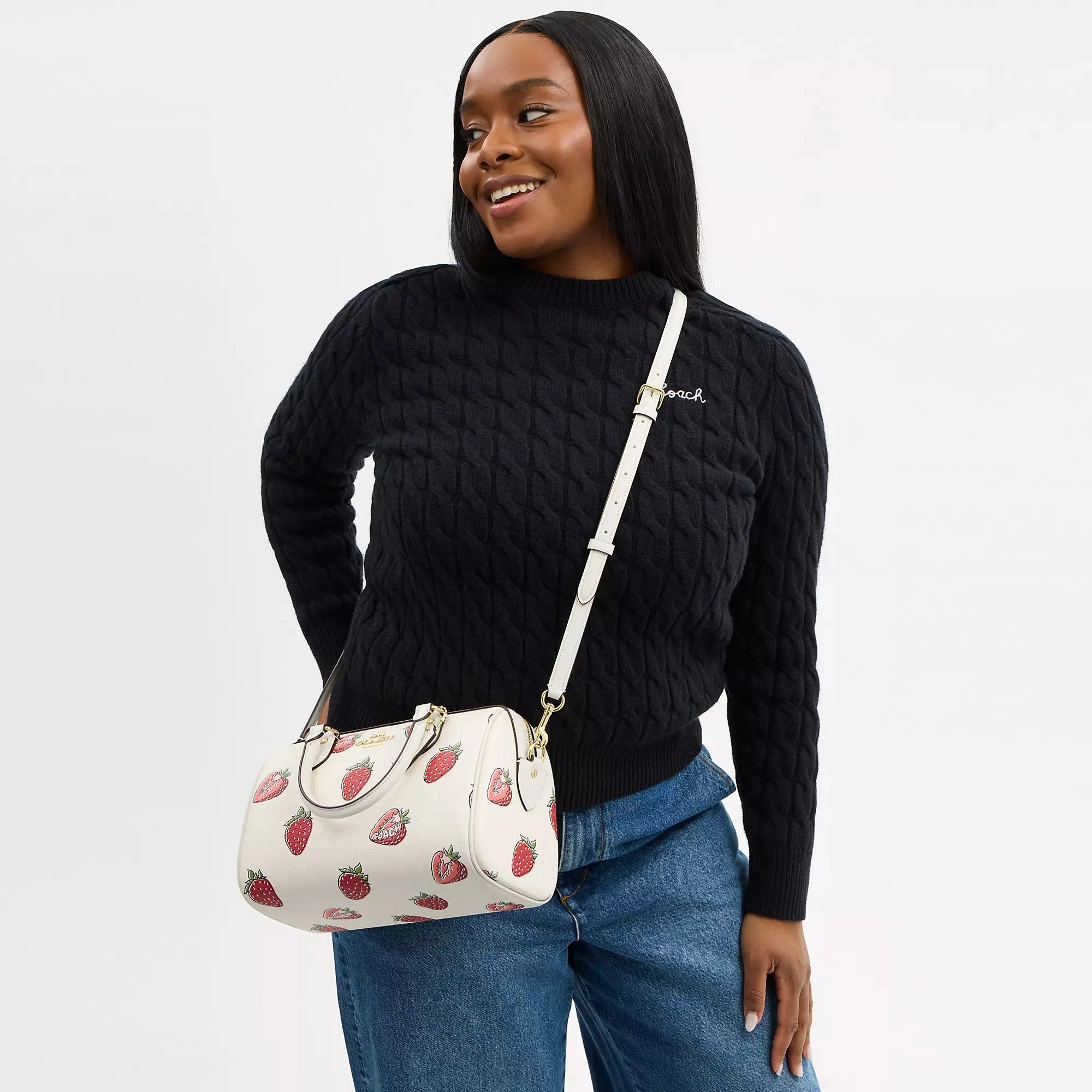 Coach Outlet Rowan Satche Bag With Strawberry Print