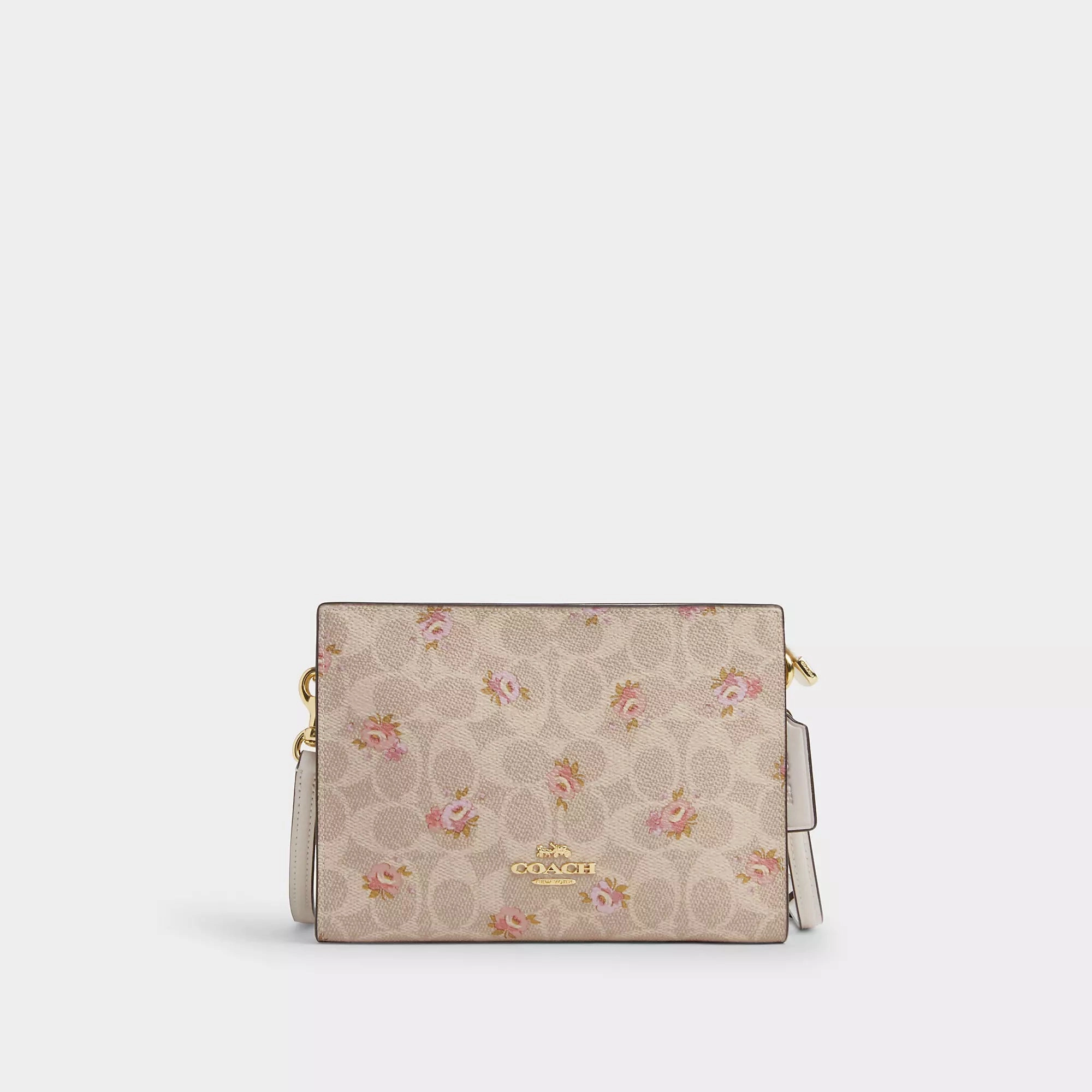 Coach Outlet Slim Crossbody Bag In Signature Canvas With Floral Print