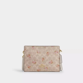 Coach Outlet Slim Crossbody Bag In Signature Canvas With Floral Print