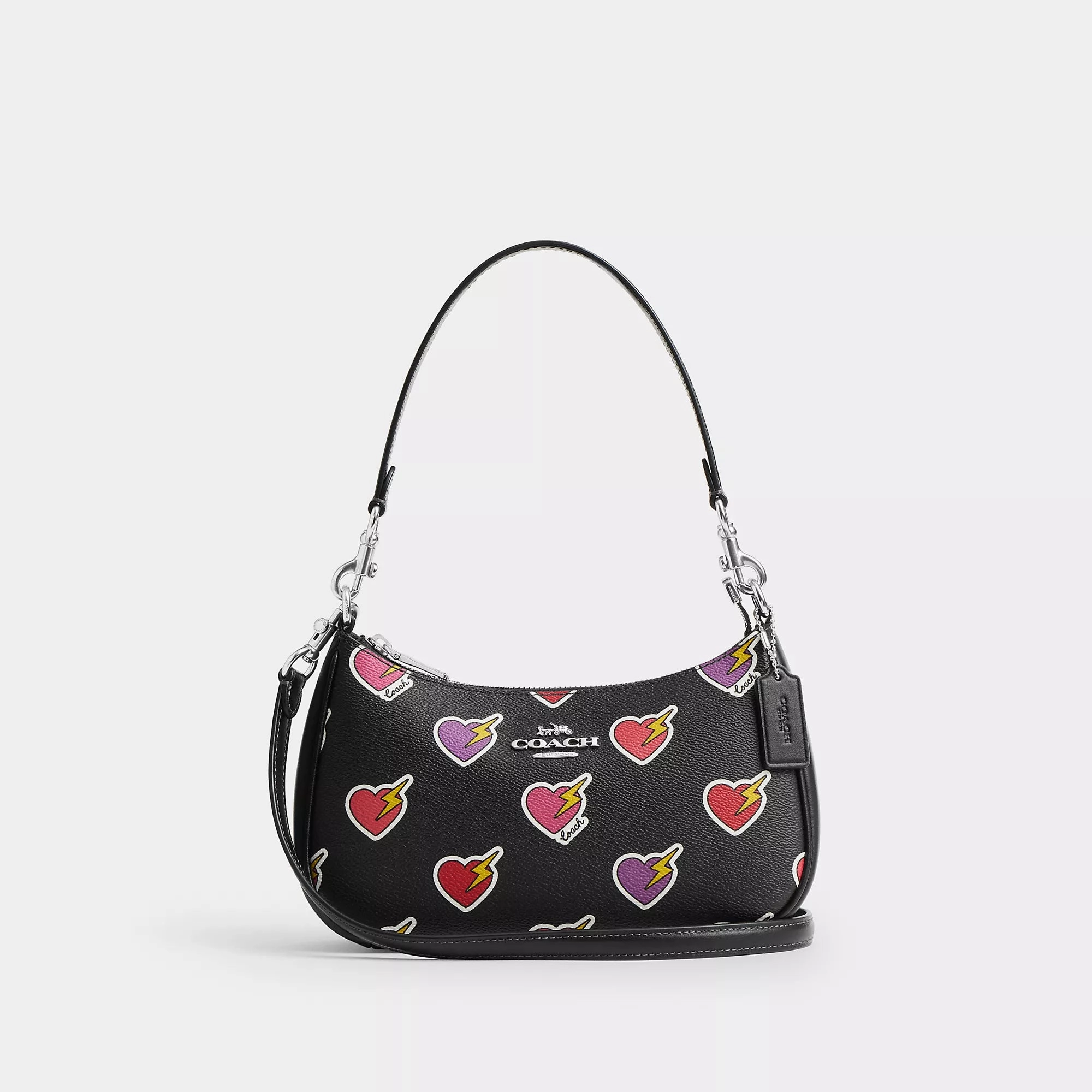 Coach Outlet Teri Shoulder Bag With Heart Bolt Print