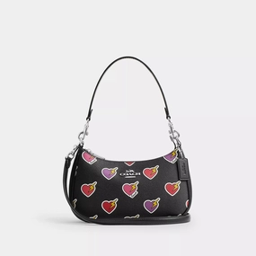 Coach Outlet Teri Shoulder Bag With Heart Bolt Print