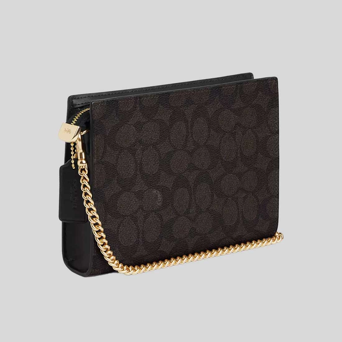 COACH Slim Crossbody Bag In Signature Canvas Walnut/Black CW204