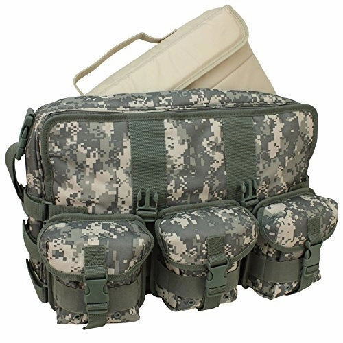 Code Alpha Computer Messenger Bag With Molle Pouches, Digital Camouflage