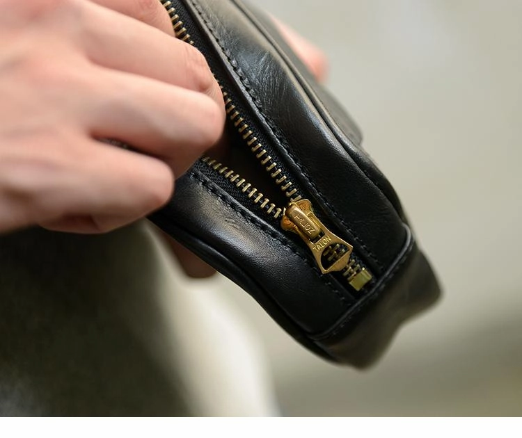 Coffee Cool Leather Mens Long Wallets Large Zipper Wallets Black Wristlet Clutch Vintage Clutch Purse For Men
