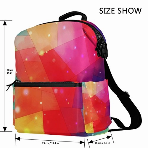 Colourlife Multicolor Block Stylish Casual Shoulder Backpacks Laptop School Bags Travel