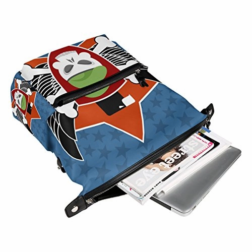 Colourlife Skull In Charge On Shield Stylish Casual Shoulder Backpacks Laptop School Bags Travel