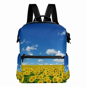 Colourlife Sunflower In The Field Stylish Casual Shoulder Backpacks Laptop School Bags Travel