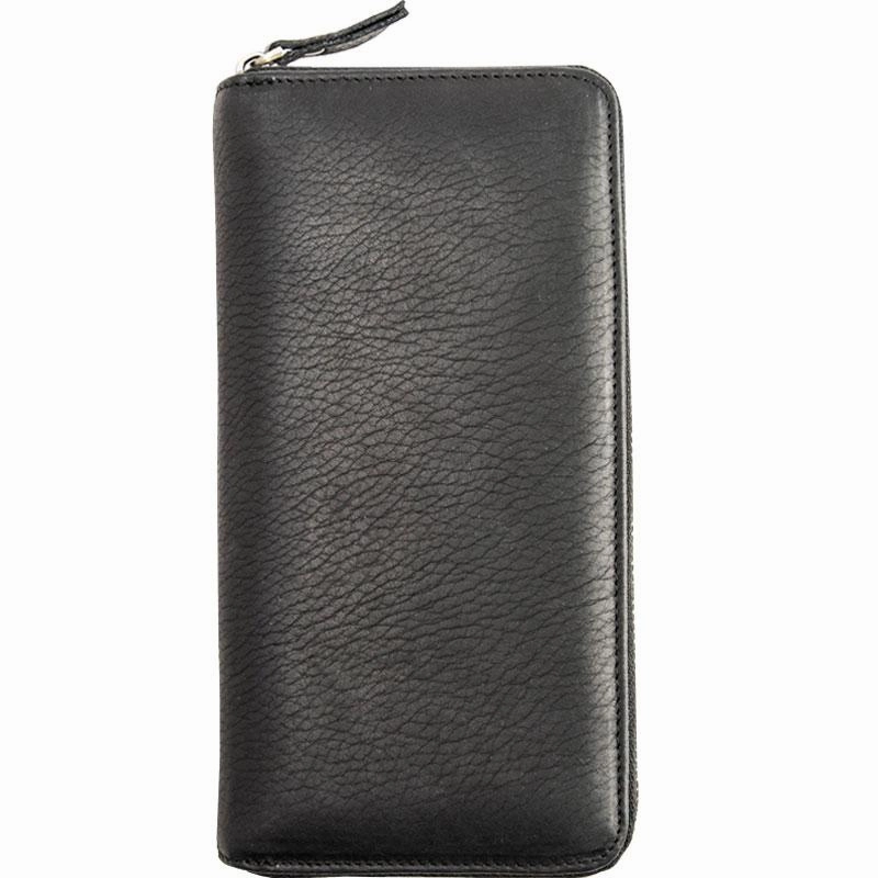 Cool Black Leather Mens Zipper Clutch Wallet Long Wallet for Men