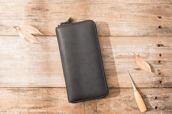 Cool Black Leather Mens Zipper Clutch Wallet Long Wallet for Men