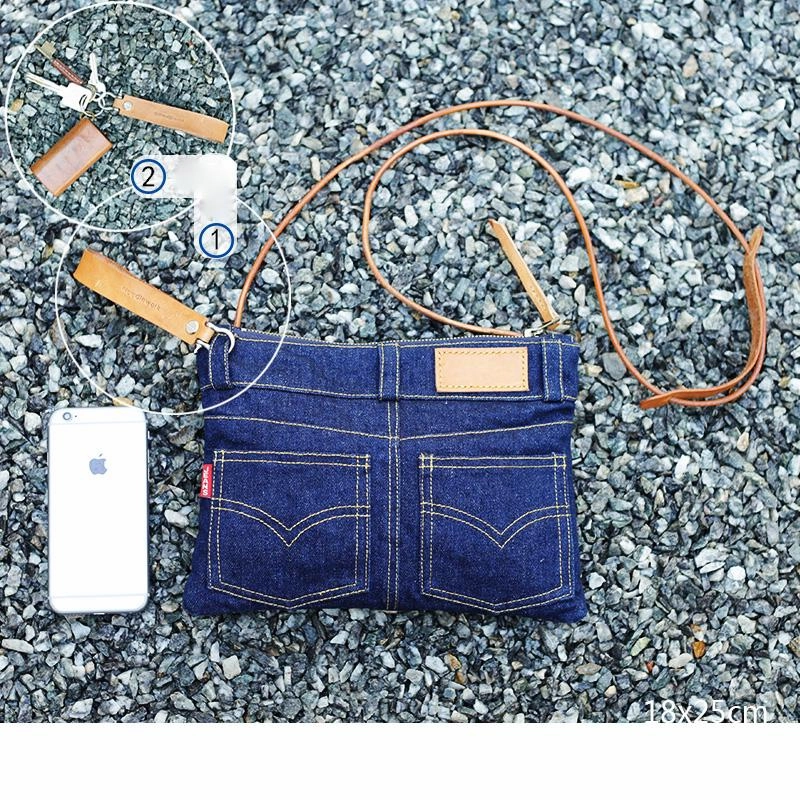 Cool Blue Jean Mens Clutch Bag Wristlet Bag Wallet Zipper Clutch Wallet For Men