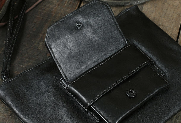 Cool Leather large wristlet wallet leather men zipper clutch wallet for men