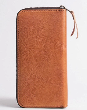 Cool Leather mens bifold long wallet leather zipper clutch wallet for men