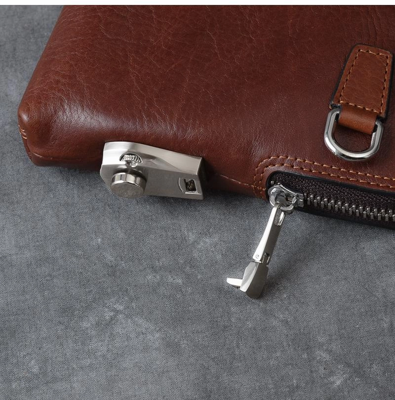 Cool Leather Mens Brown Business Clutch Bag Black Long Wallet For Men