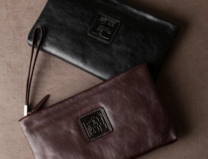 Cool Leather Mens Clutch Wallet Zipper Clutch Wallet Wristlet Wallet for Men