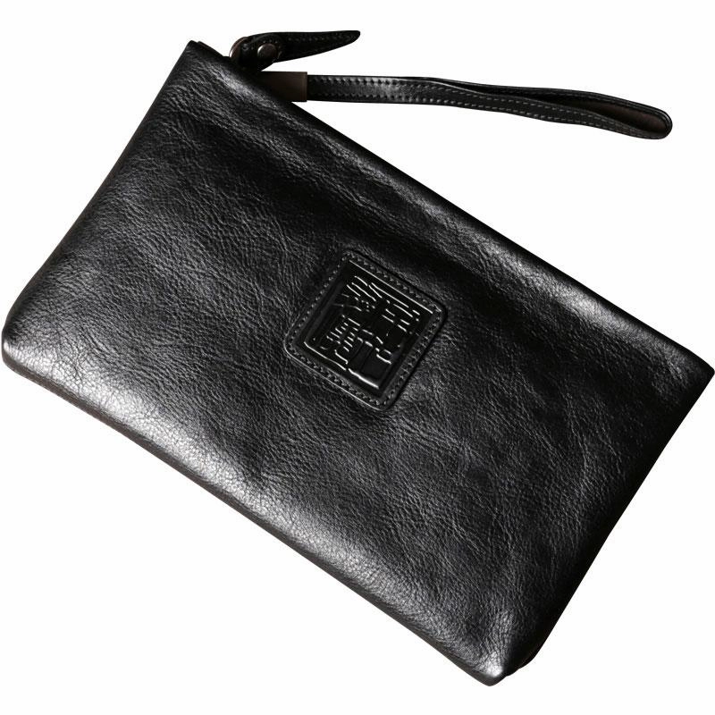 Cool Leather Mens Clutch Wallet Zipper Clutch Wallet Wristlet Wallet for Men