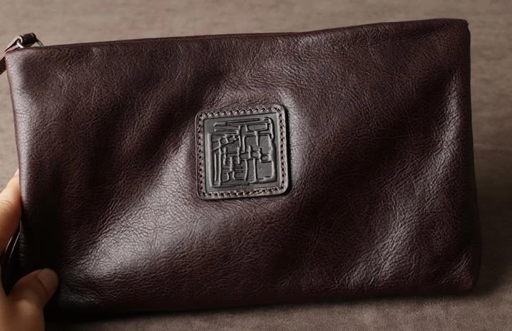 Cool Leather Mens Clutch Wallet Zipper Clutch Wallet Wristlet Wallet for Men