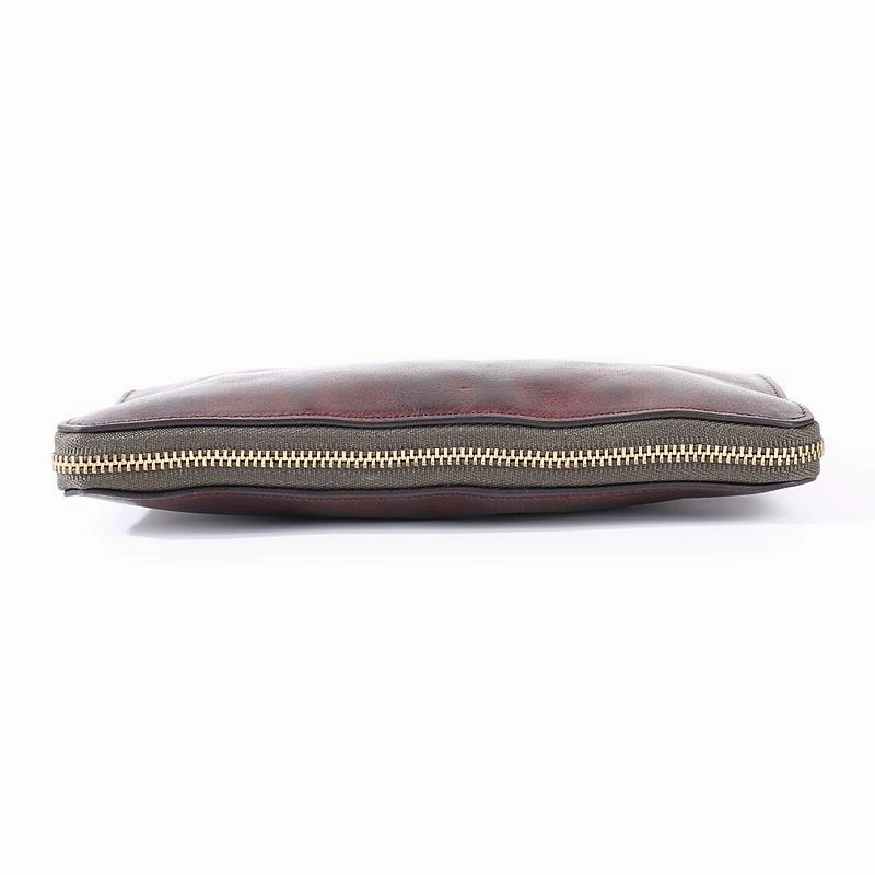 Cool Leather Mens Coffee Long Wallet Zipper Clutch Bag Phone Wallet Long Wallet For Men