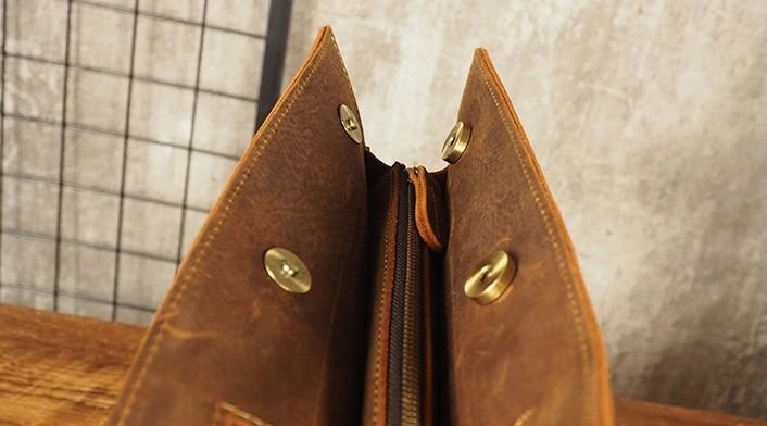 Cool Leather Mens Leather Large Clutch Wristlet Bag Shoulder Bag Side Bag for Men