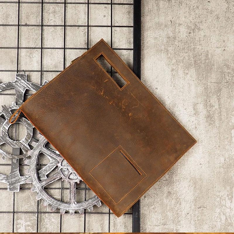 Cool Leather Mens Leather Large Clutch Wristlet Bag Shoulder Bag Side Bag for Men