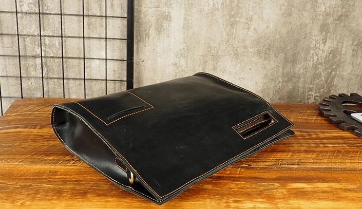 Cool Leather Mens Leather Large Clutch Wristlet Bag Shoulder Bag Side Bag for Men