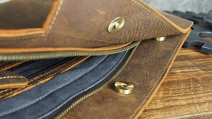 Cool Leather Mens Leather Large Clutch Wristlet Bag Shoulder Bag Side Bag for Men