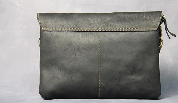 Cool Leather Mens Small Side Bag 11inch Clutch Purse Bag Messenger Bag for Men