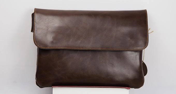 Cool Leather Mens Small Side Bag 11inch Clutch Purse Bag Messenger Bag for Men
