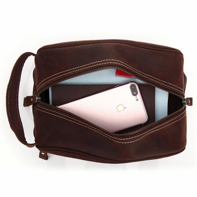 Cool Leather Mens Work Clutch Bag Wristlet Bag Clutch Handbag For Men