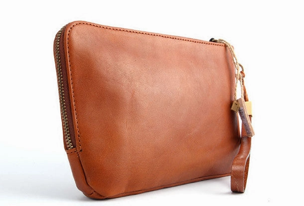Cool leather mens Wristlet Wallet long wallet zipper clutch wallet for men