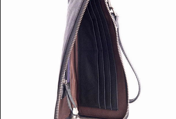 Cool leather mens Wristlet Wallets long wallet zipper clutch wallet for men