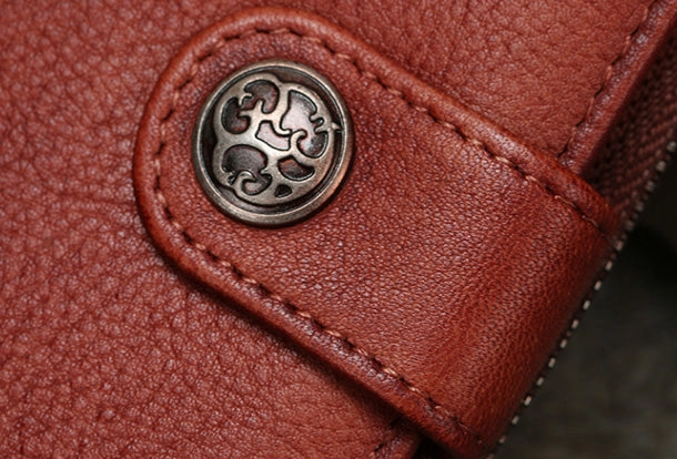 Cool Mens Leather long wallets zipper Vintage clutch wallet for men