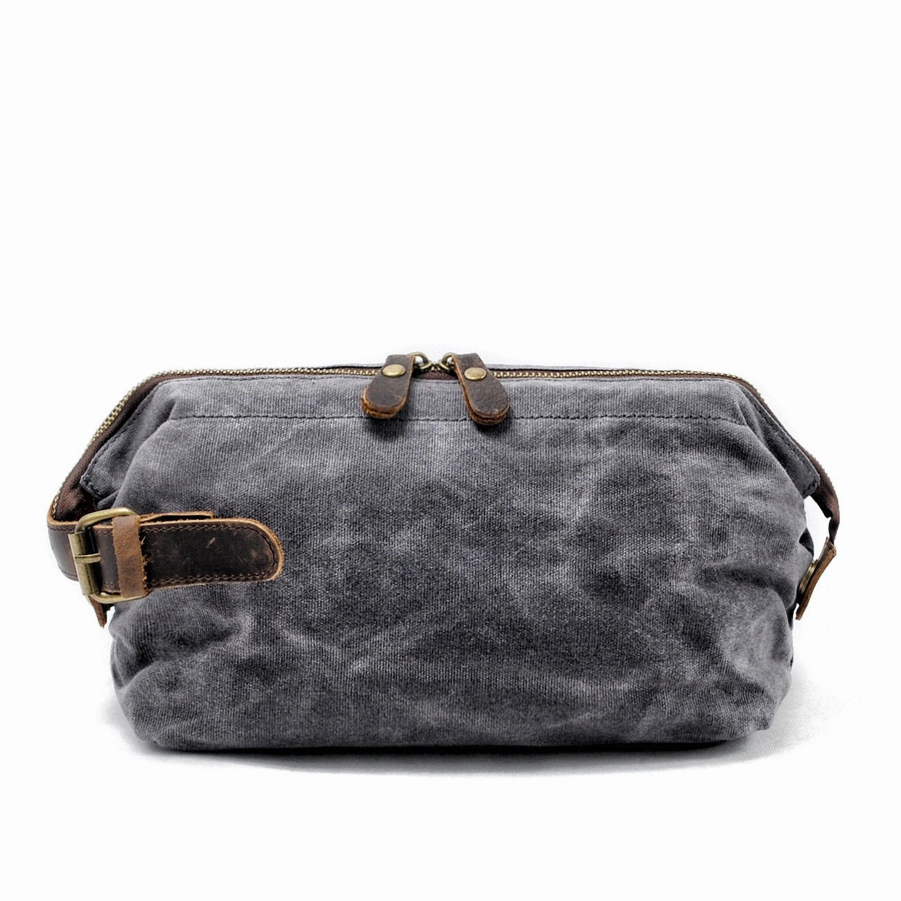 Cool Waxed Canvas Leather Mens Black Clutch Bag Handbag Phone Bag Wash Bag For Men
