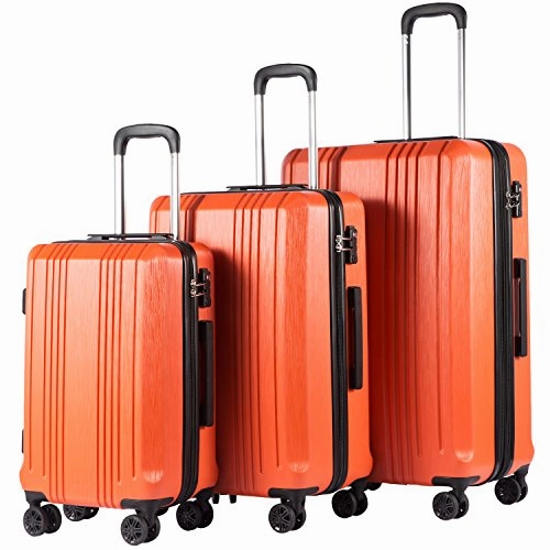 Coolife Luggage Expandable Suitcase PC ABS 3 Piece Set with TSA Lock Spinner 20in24in28in