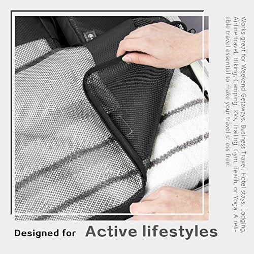 Coolife Packing Cubes Travel Organizers with Laundry Bag 7 Set Hanging Toiletry Bag Portable
