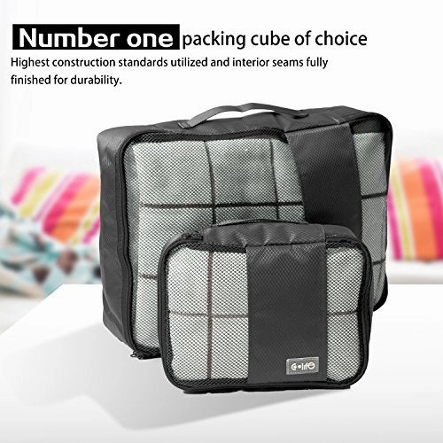 Coolife Packing Cubes Travel Organizers with Laundry Bag 7 Set Hanging Toiletry Bag Portable