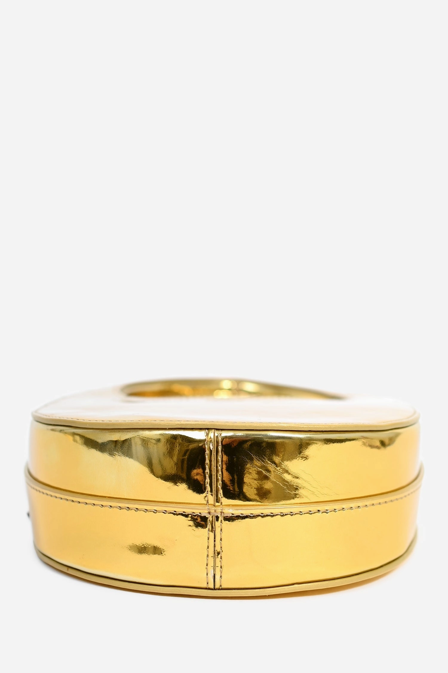 Coperni Metallic Gold Faux Patent Leather Mini 'Swipe' Top Handle Bag
