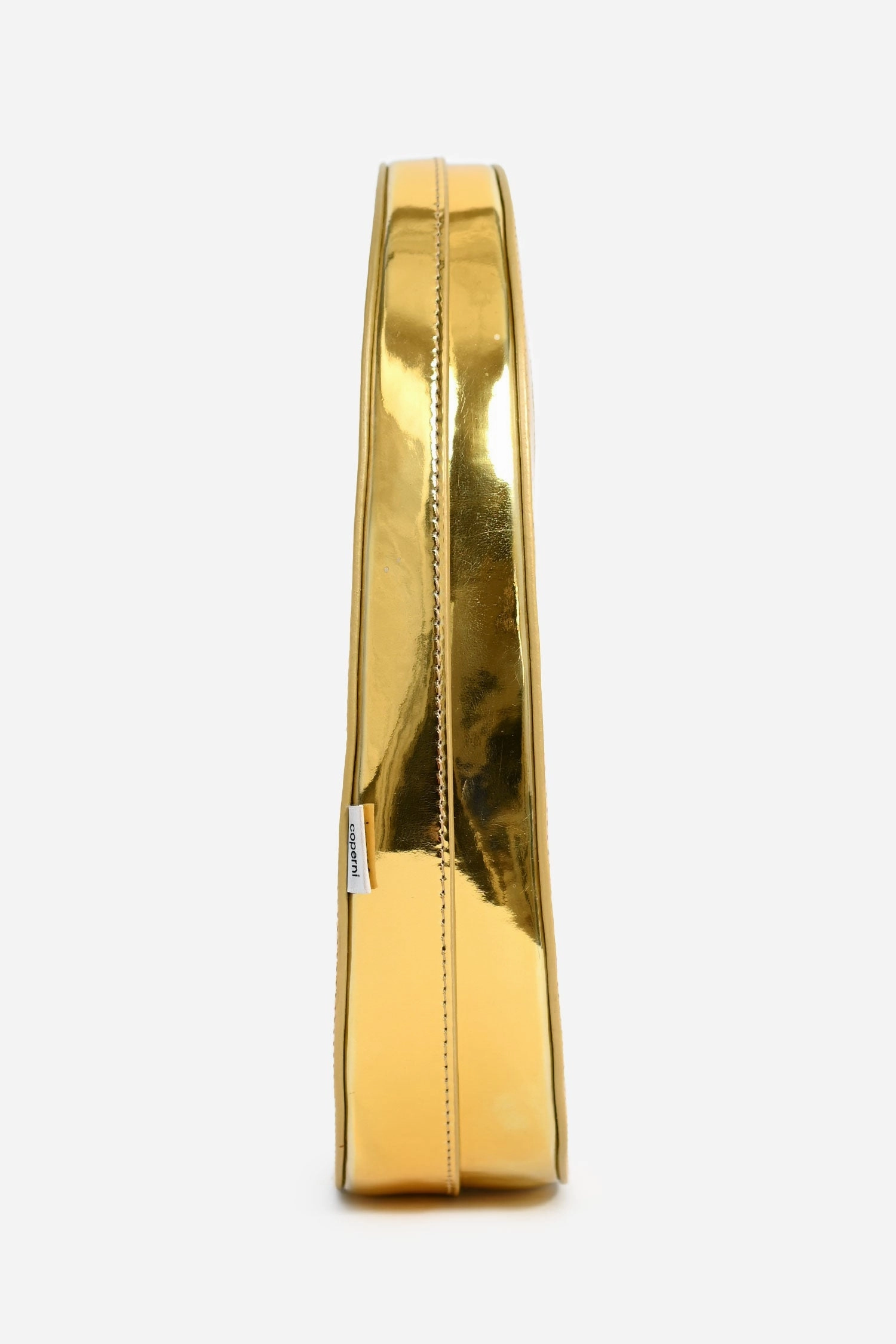 Coperni Metallic Gold Faux Patent Leather Mini 'Swipe' Top Handle Bag