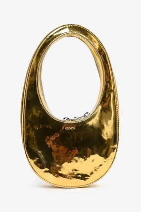 Coperni Metallic Gold Faux Patent Leather Mini 'Swipe' Top Handle Bag