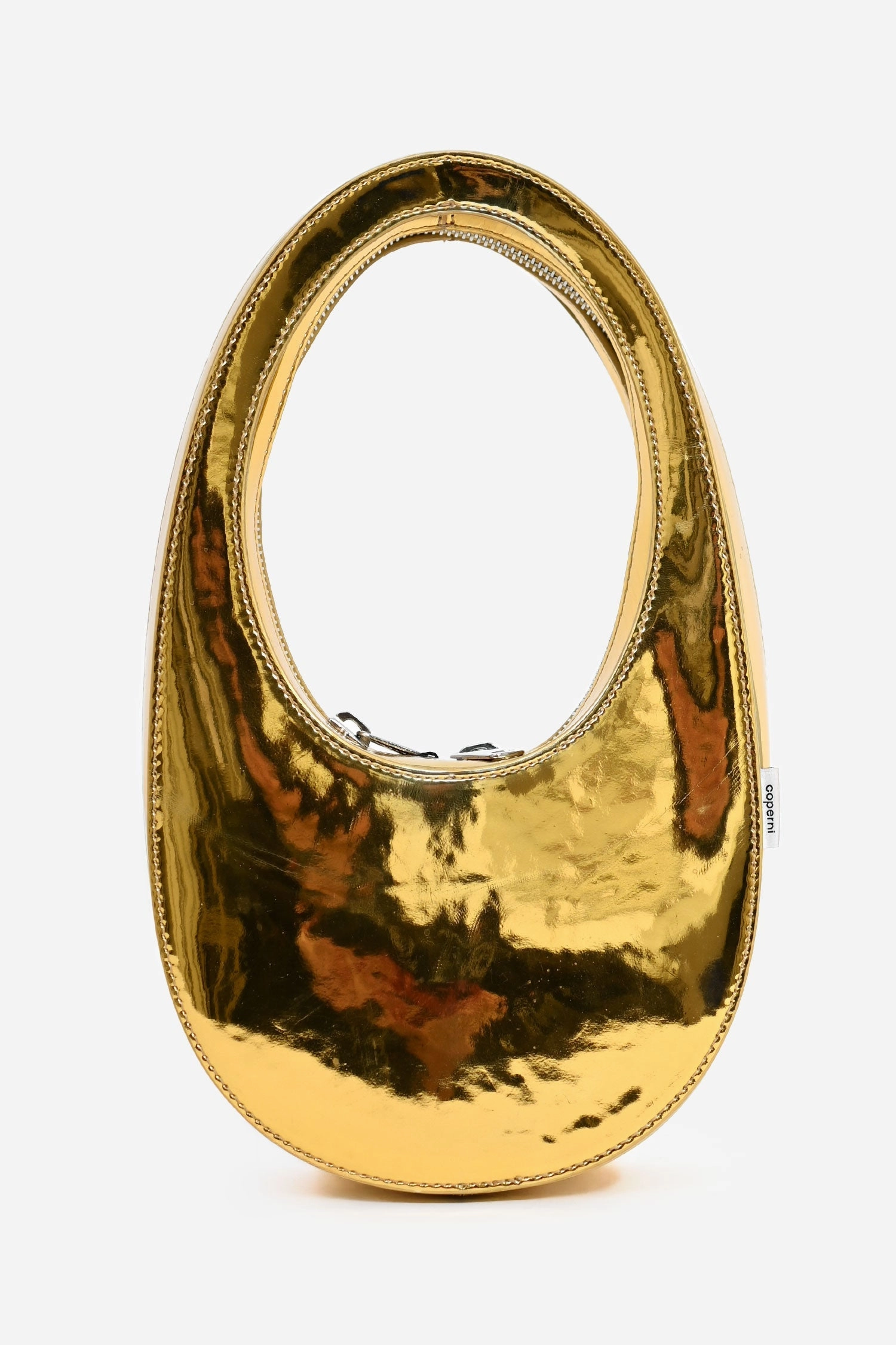 Coperni Metallic Gold Faux Patent Leather Mini 'Swipe' Top Handle Bag