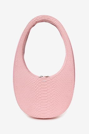 Coperni Pink Snakeskin Embossed Leather Swipe Bag