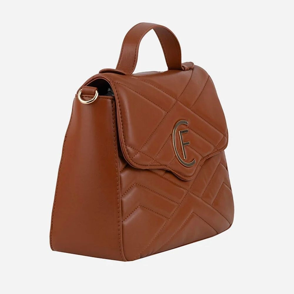 CRISTINAEFFE Brown Artificial Leather Crossbody Women's Bag