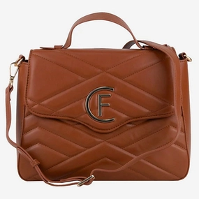 CRISTINAEFFE Brown Artificial Leather Crossbody Women's Bag