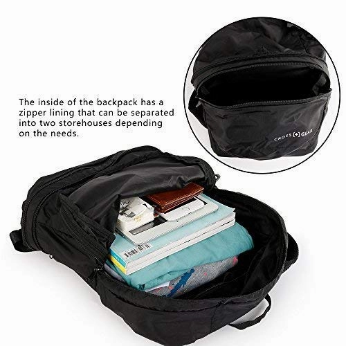 Cross Gear Multipurpose Backpack Waist Bag 2-In-1 Travel Packable Daypack 0908BK