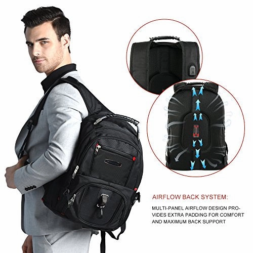 Crossgear Tsa Laptop Backpack With Usb Charging Port And Combination Lock- Fits Most 17.3 Inch