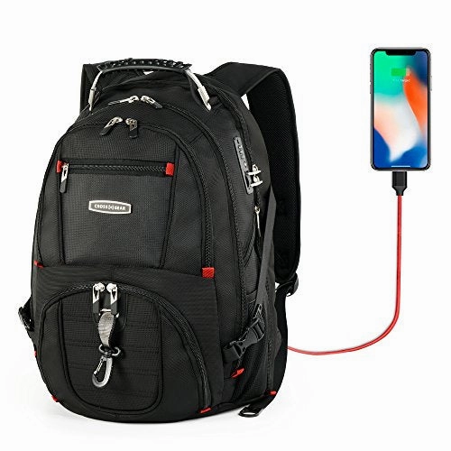 Crossgear Tsa Laptop Backpack With Usb Charging Port And Combination Lock- Fits Most 17.3 Inch