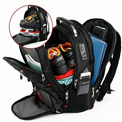 Crossgear Tsa Laptop Backpack With Usb Charging Port And Combination Lock- Fits Most 17.3 Inch