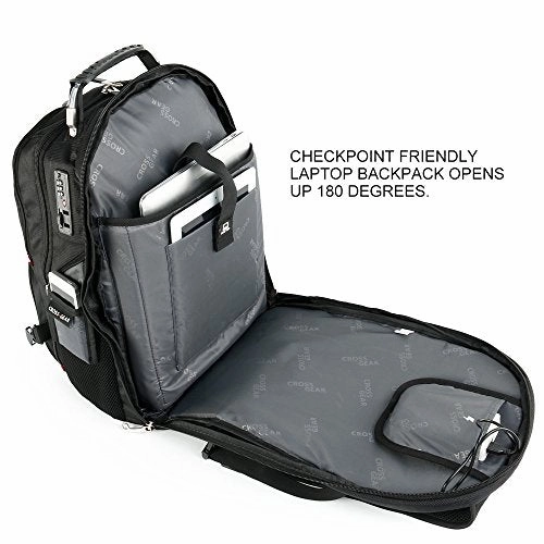 Crossgear Tsa Laptop Backpack With Usb Charging Port And Combination Lock- Fits Most 17.3 Inch